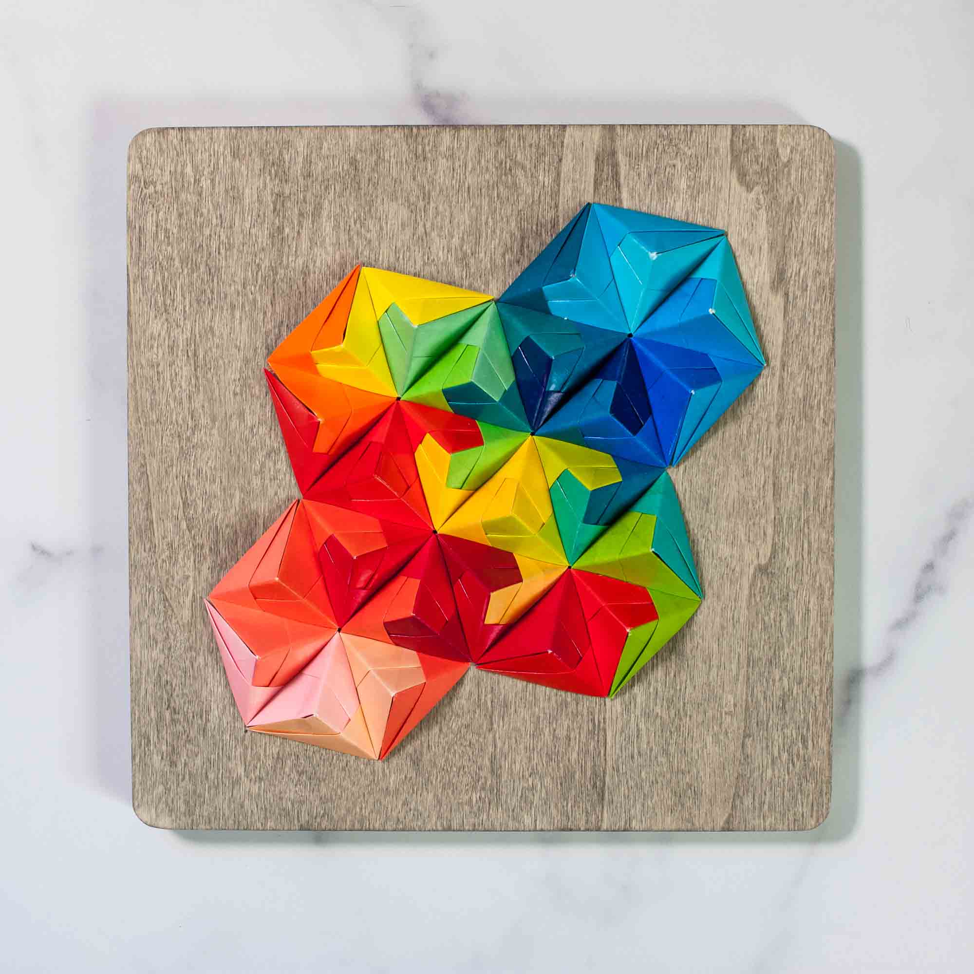 Origami Art - Neon, Paper Wall Art by LeeMo Designs