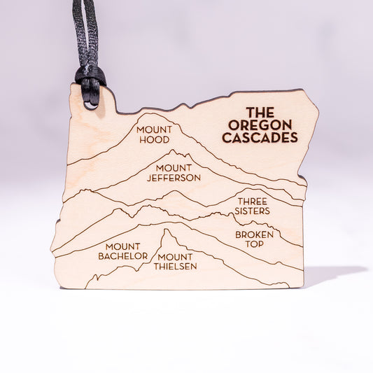State Christmas Ornaments: Oregon Cascade Mountains (Clean Font)