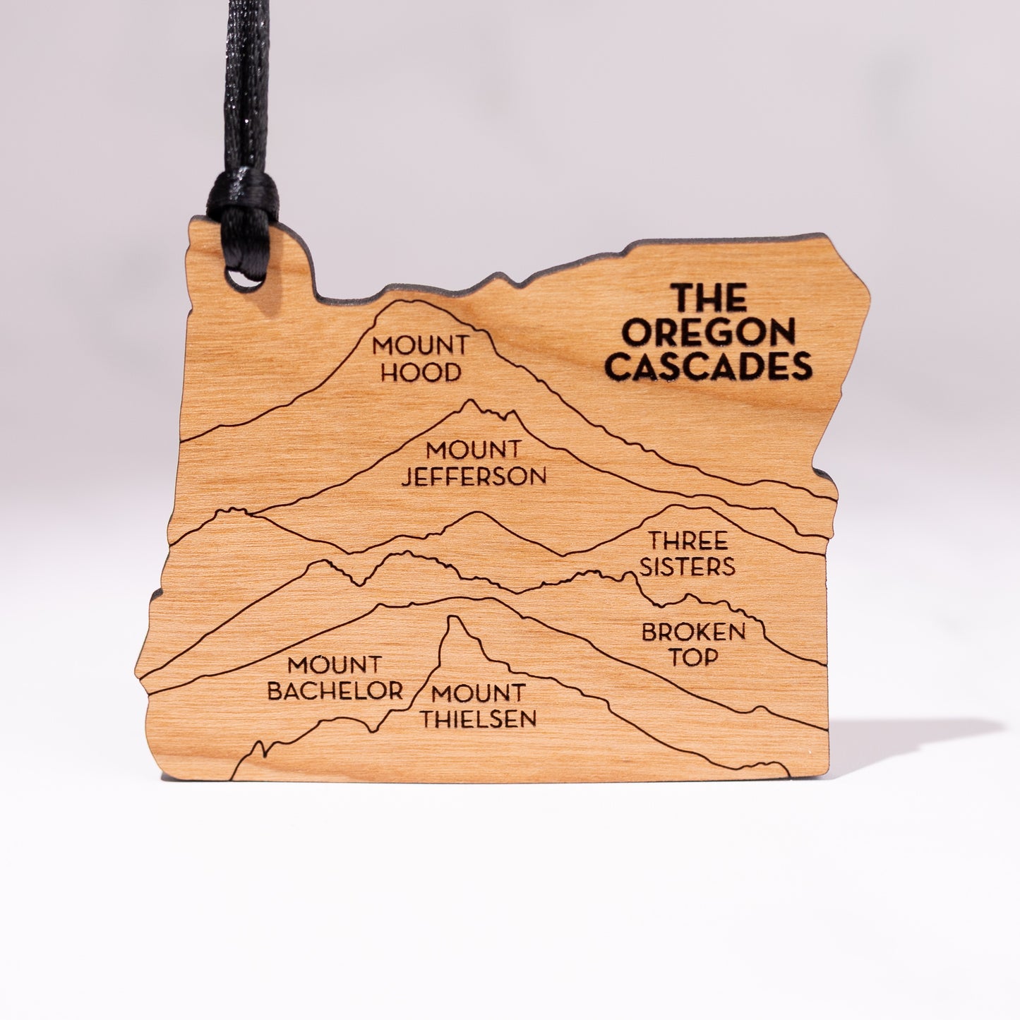 State Christmas Ornaments: Oregon Cascade Mountains (Clean Font)