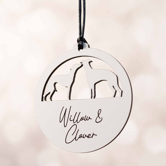 Custom Wood Ornaments: Dog Silhouettes
