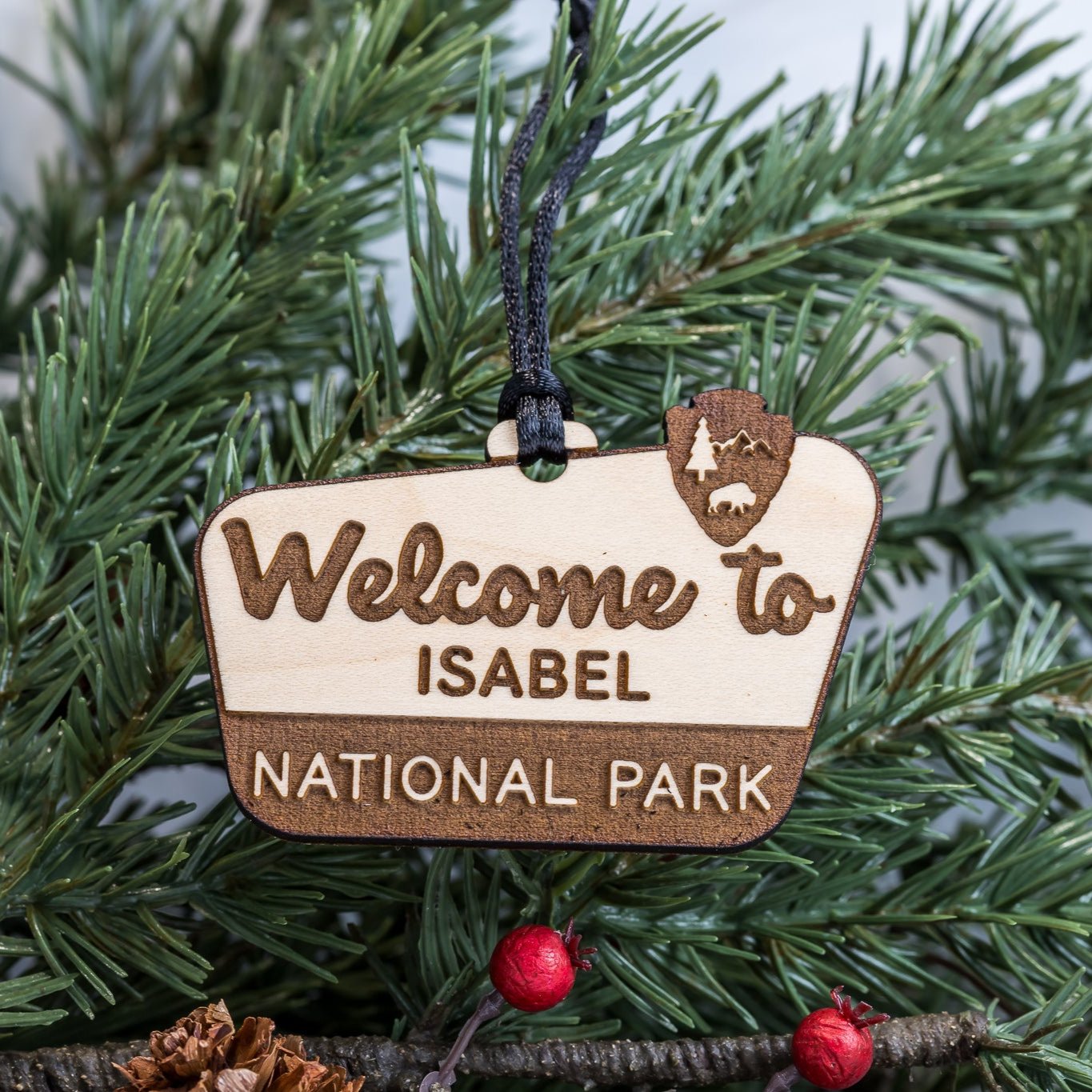 Custom Wood Ornaments: National Park Name Sign