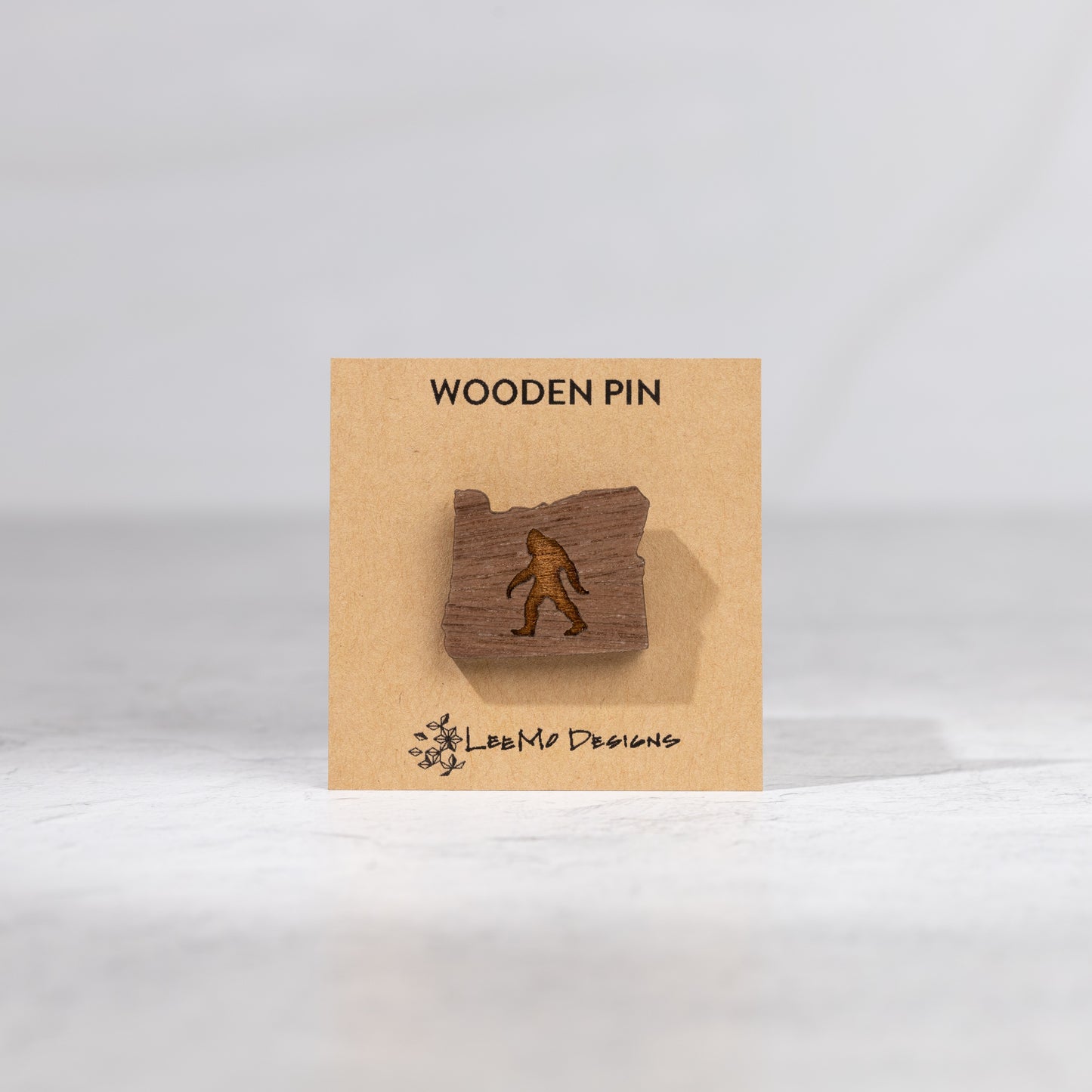 Wooden Pin - Oregon Sasquatch Bigfoot
