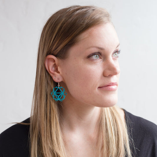 Acrylic Earrings - Turquoise Oridama - LeeMo Designs in Bend, Oregon