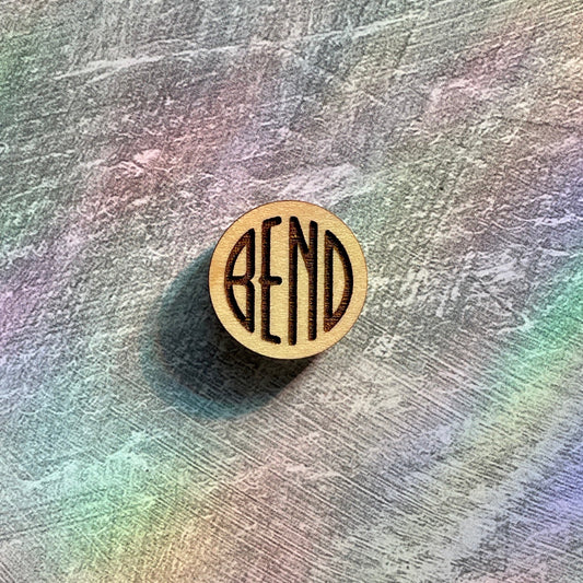 Decorative Refrigerator Magnets - Wood Magnets Bend Logo Maple Wood by LeeMo Designs in Bend, Oregon