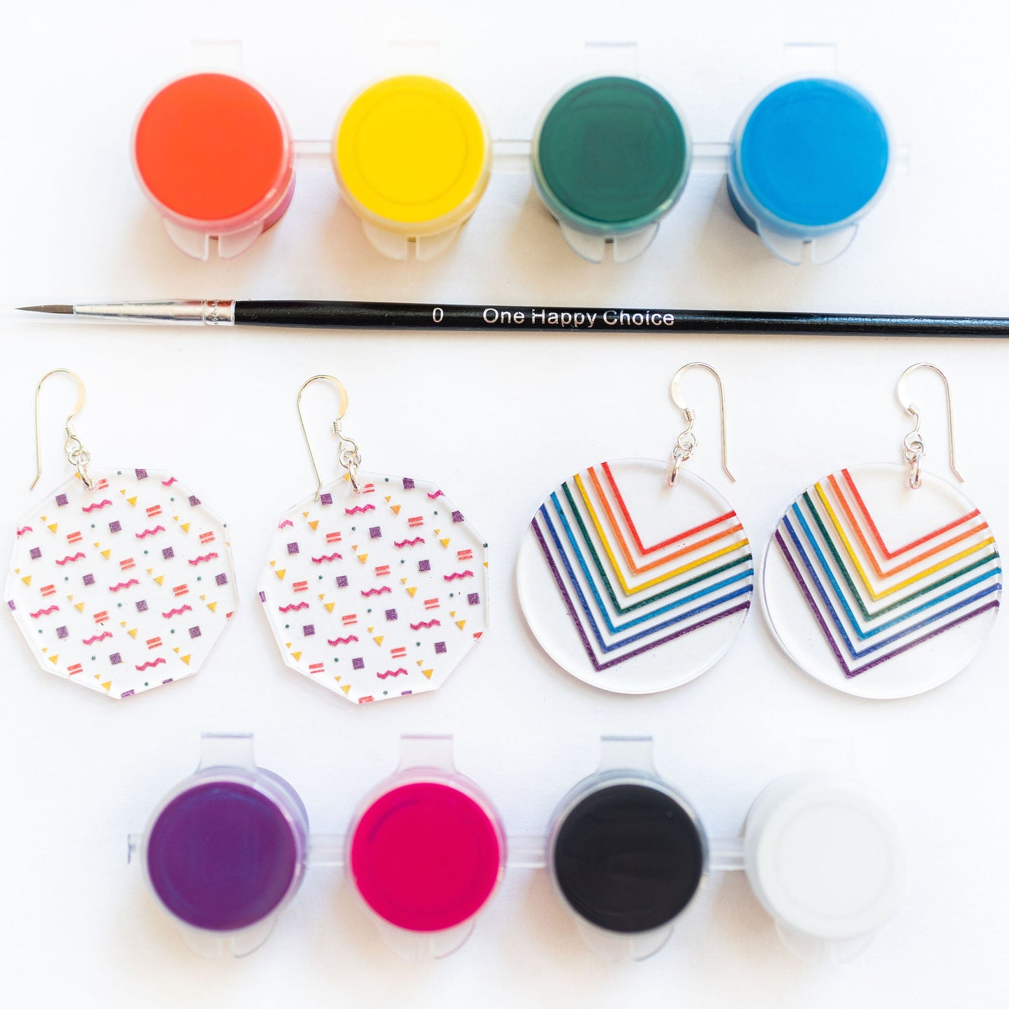 Acrylic Earrings - Clear Acrylic DIY Paint Earrings - LeeMo Designs in Bend, Oregon