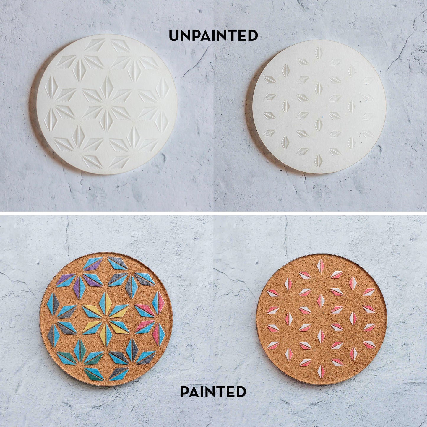 DIY Coasters - Asahona Paint Kit - by LeeMo Designs in Bend, Oregon