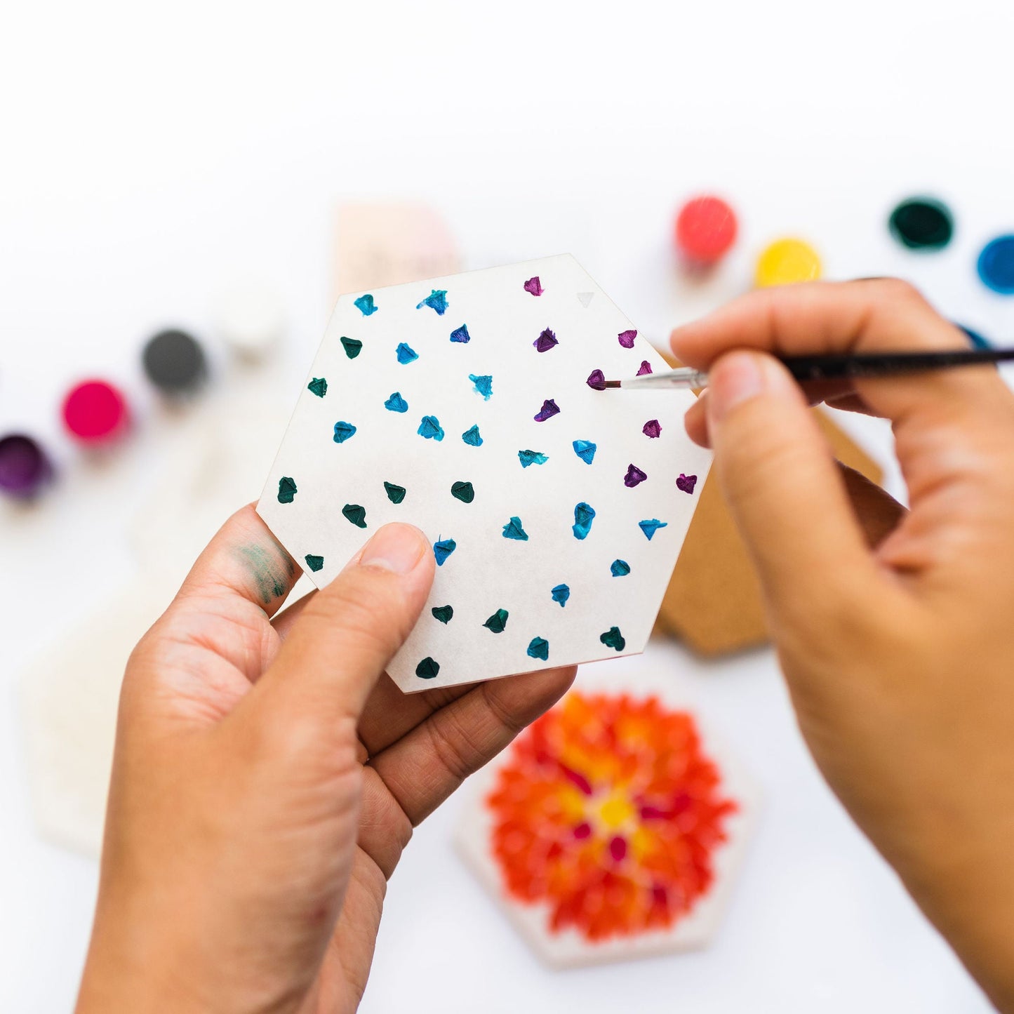 DIY Coasters - Patterns Paint Kit - by LeeMo Designs in Bend, Oregon