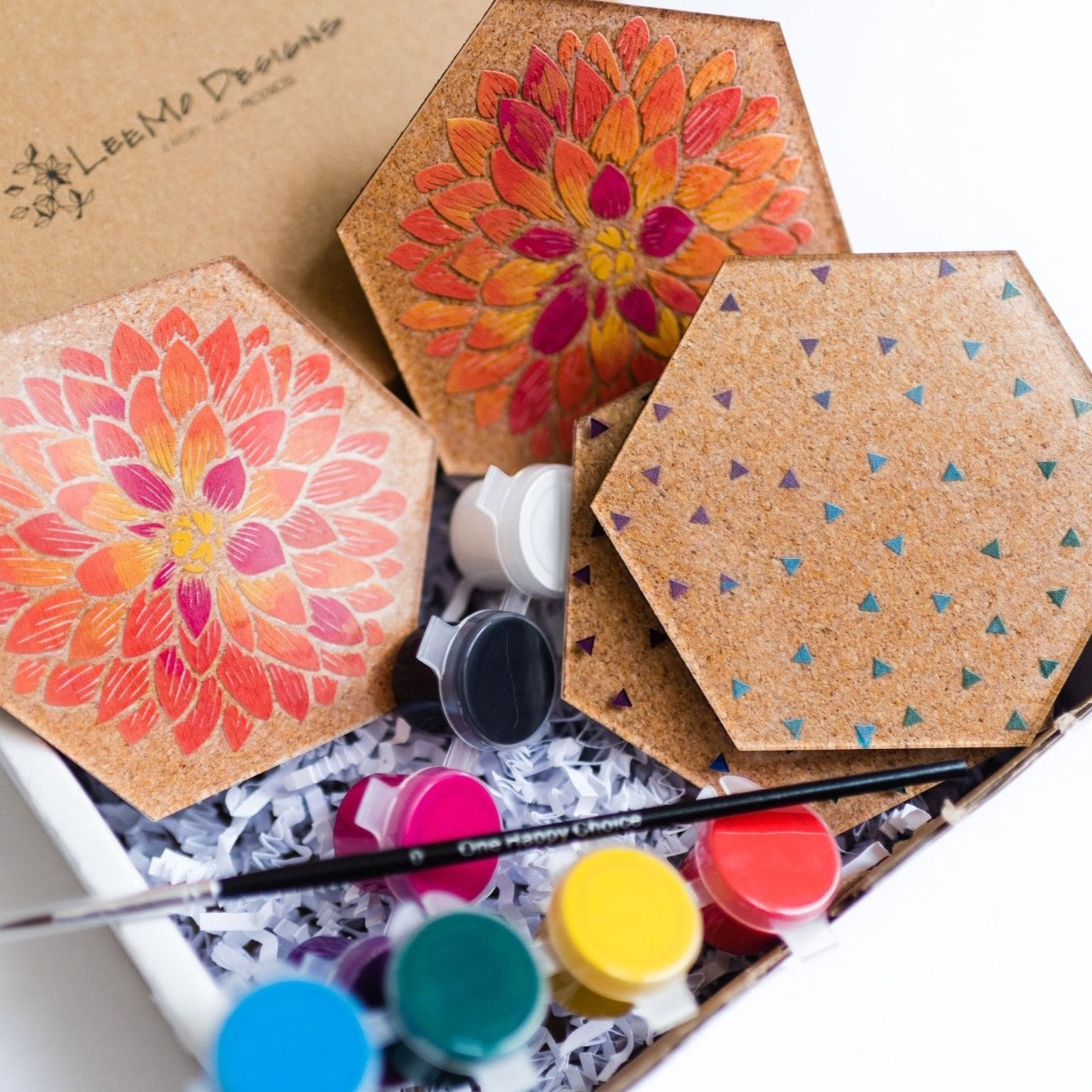 DIY Coasters - Patterns Paint Kit - by LeeMo Designs in Bend, Oregon