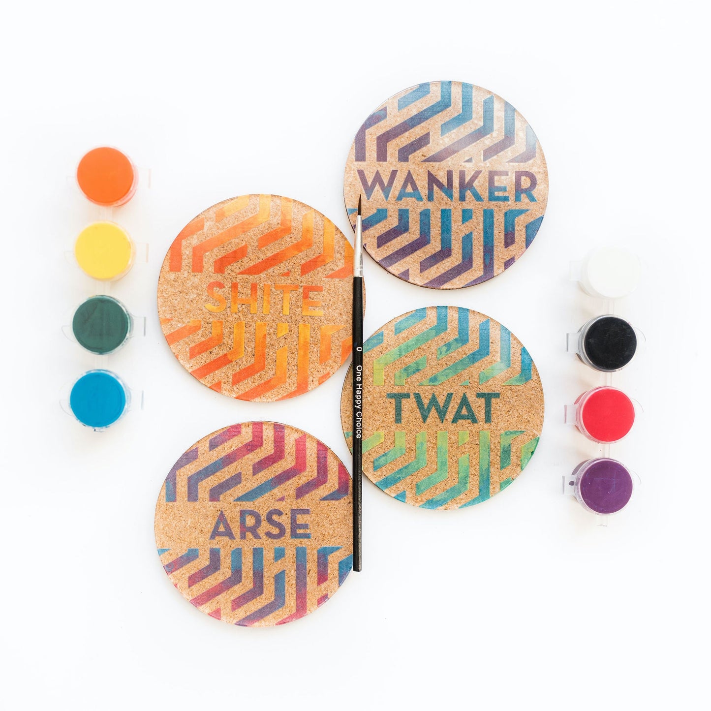DIY Coasters - Swear Word Paint Kit - by LeeMo Designs in Bend, Oregon