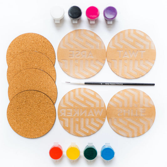 DIY Coasters - Swear Word Paint Kit - by LeeMo Designs in Bend, Oregon