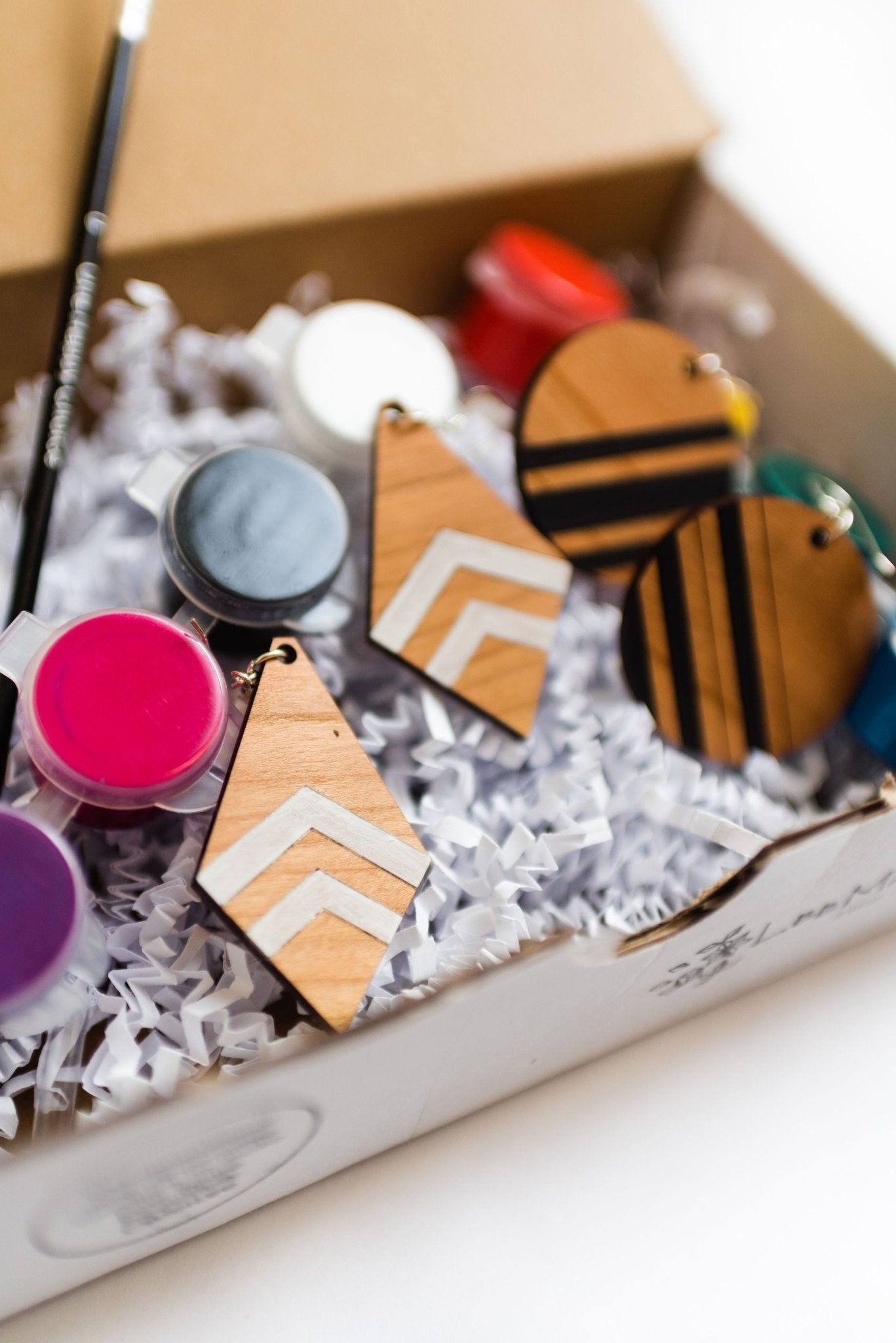 Wooden Laser Cut Earrings - Wooden DIY Paint Earrings - LeeMo Designs in Bend, Oregon