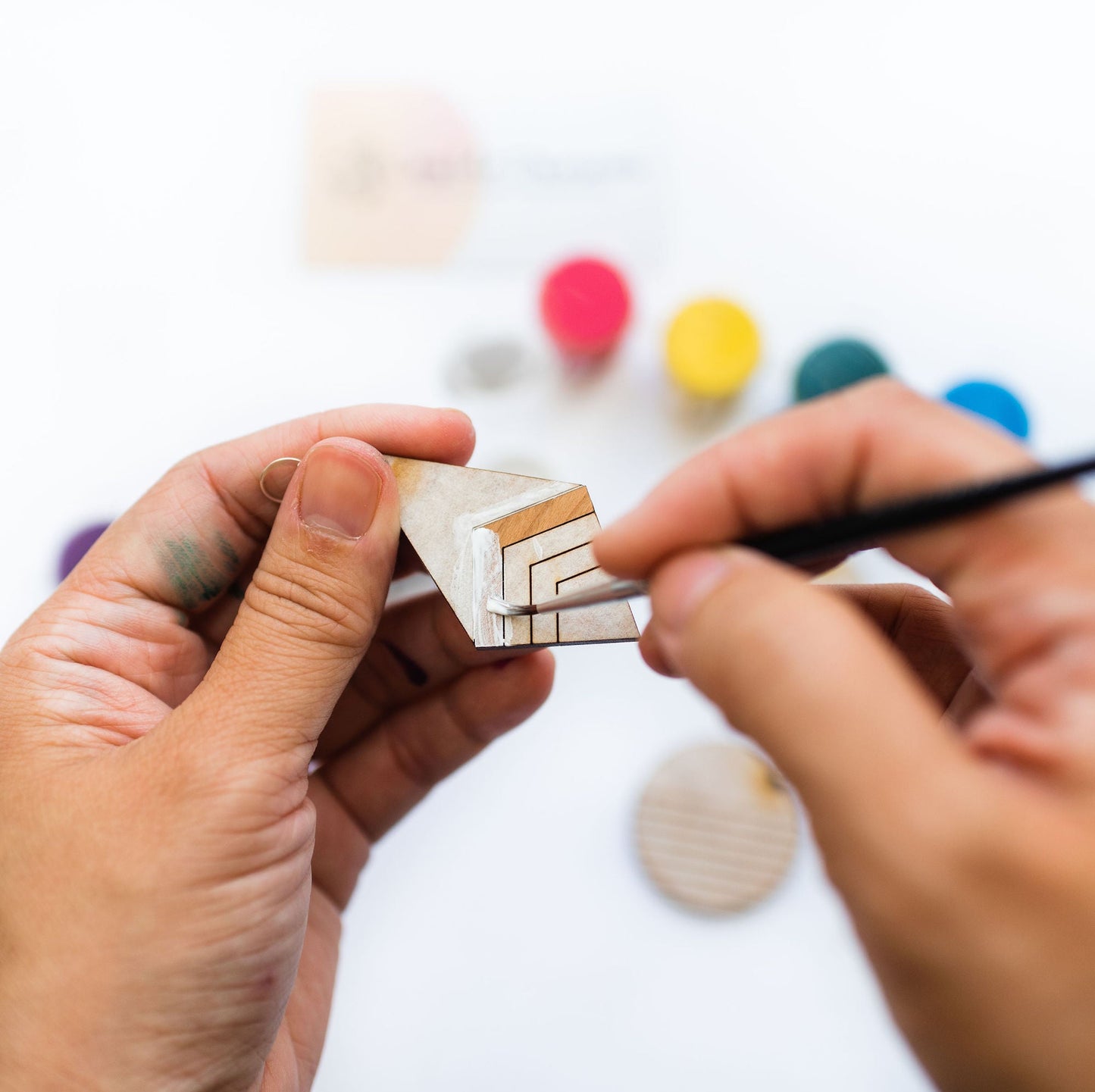 Wooden Laser Cut Earrings - Wooden DIY Paint Earrings - LeeMo Designs in Bend, Oregon