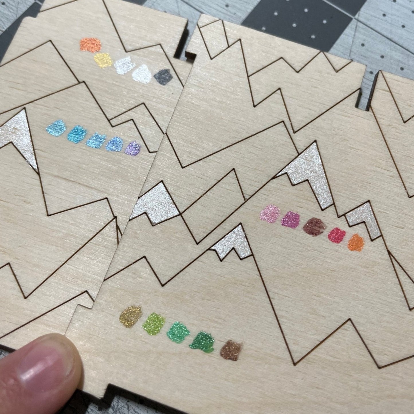 DIY Wood Kit Pen Stand - laser cut wood with metallic paint - by LeeMo Designs in Bend, Oregon
