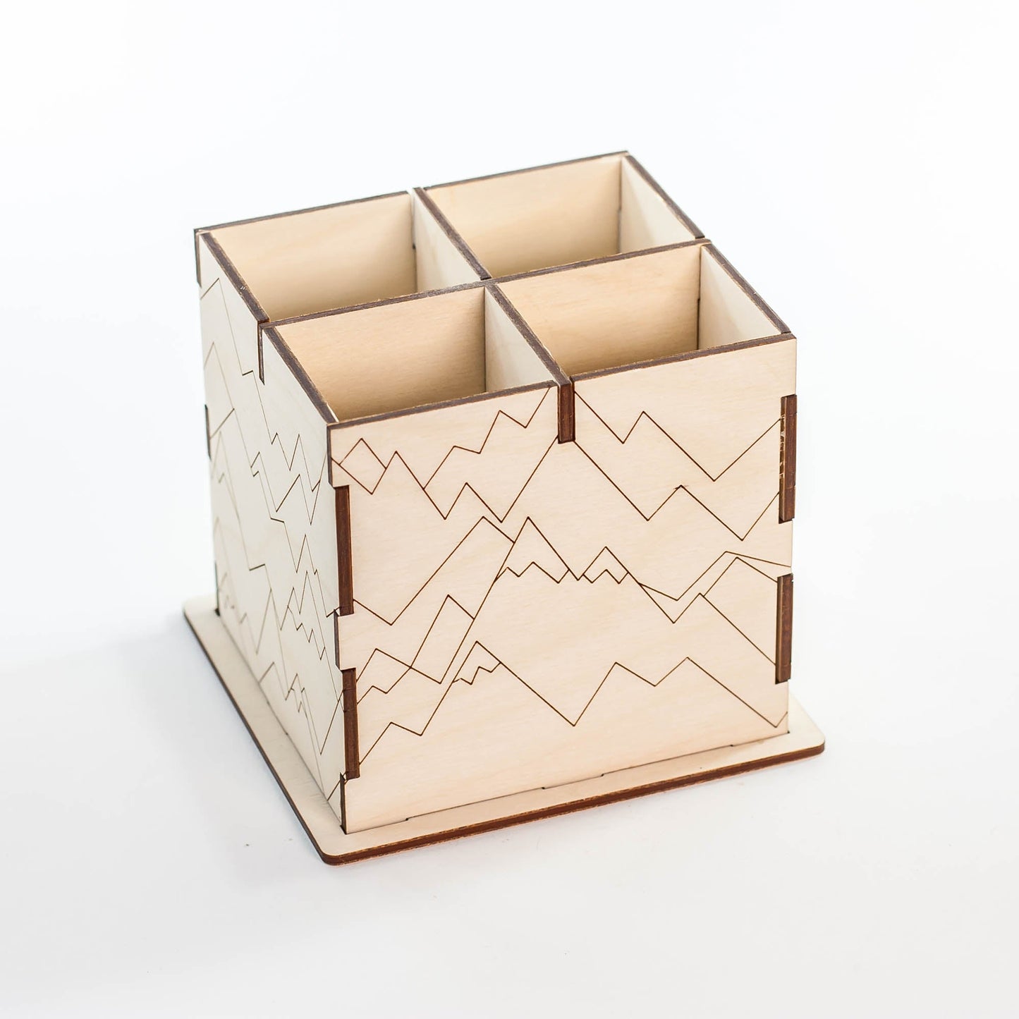 DIY Wood Kit Pen Stand - laser cut wood with metallic paint - by LeeMo Designs in Bend, Oregon