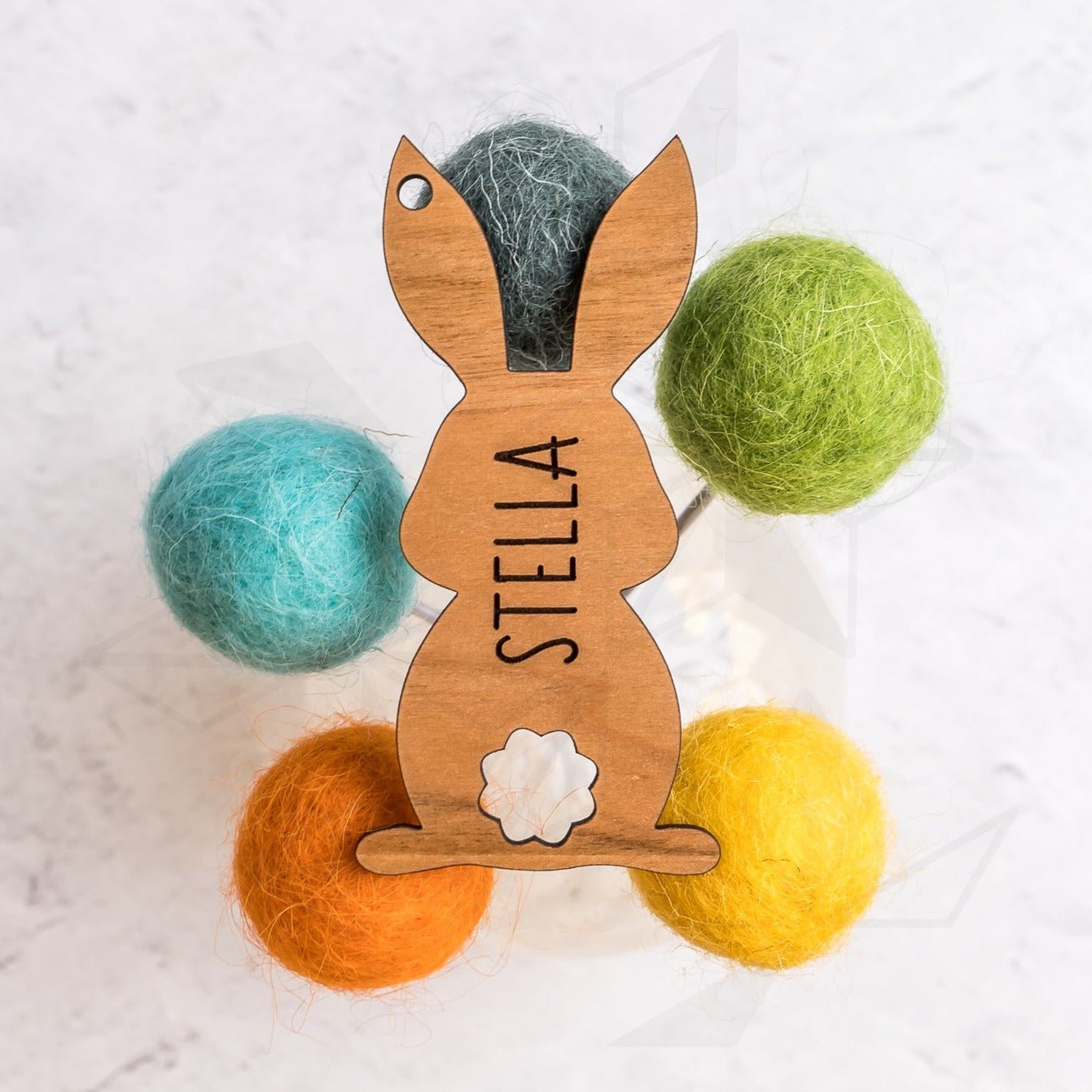 Easter Bunny Basket Tags - Tail Cut Out Design - LeeMo Designs