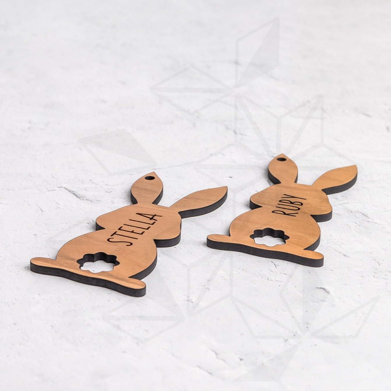 Easter Bunny Basket Tags - Tail Cut Out Design - LeeMo Designs