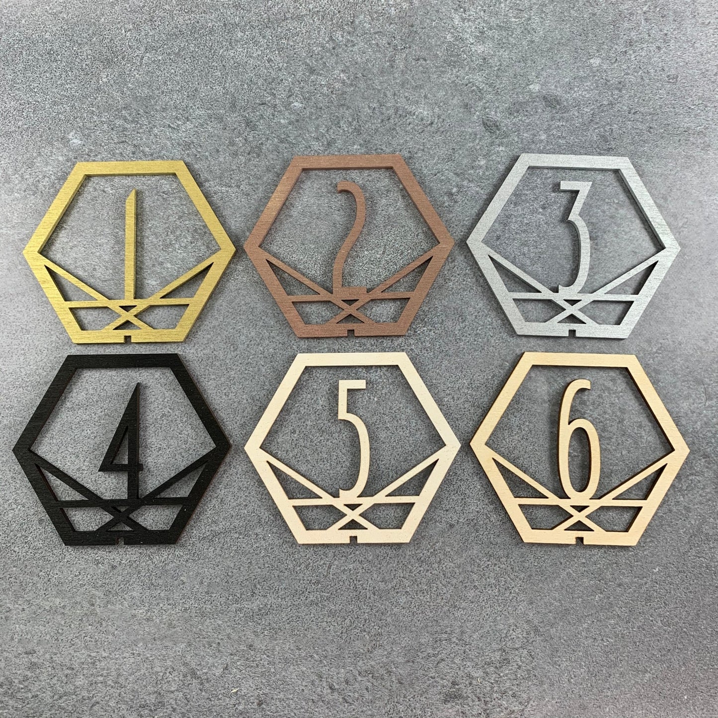 Geometric Table Numbers Wedding LeeMo Designs in Bend, Oregon