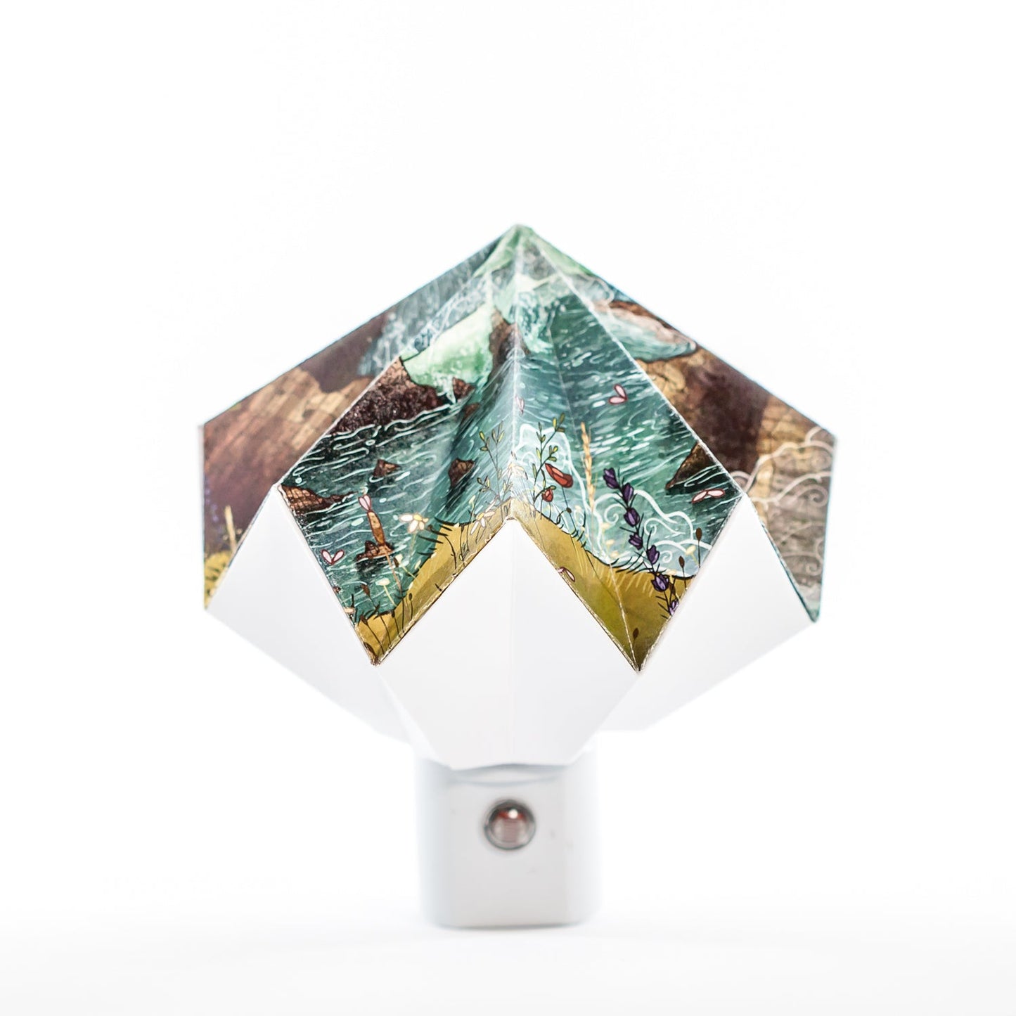 Origami Night Light: Ireland Coast By Artist Taylor Rose in collaboration with LeeMo Designs