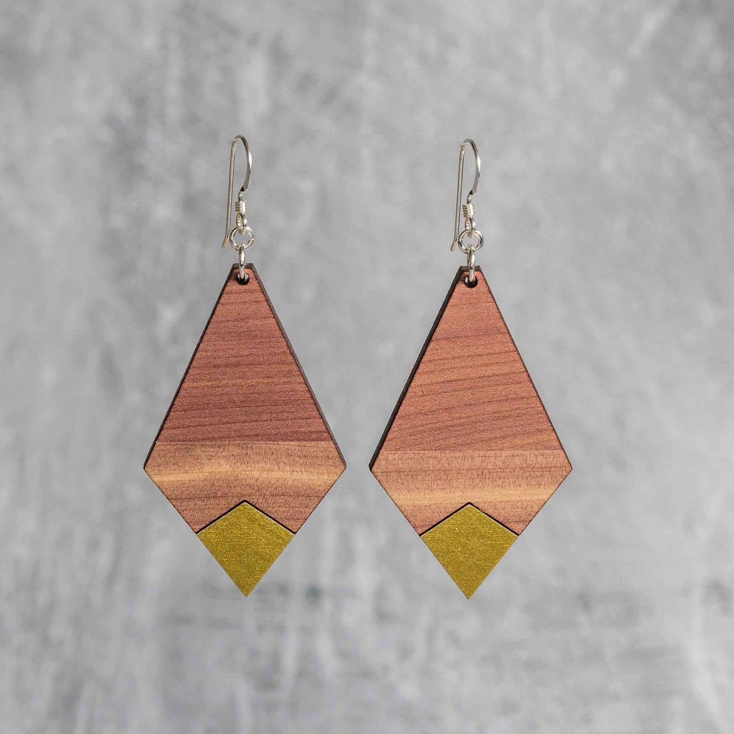 Cedar Wood Kite Earrings - wooden laser cut earrings - cedar wood with sterling silver findings - by LeeMo Designs in Bend, Oregon