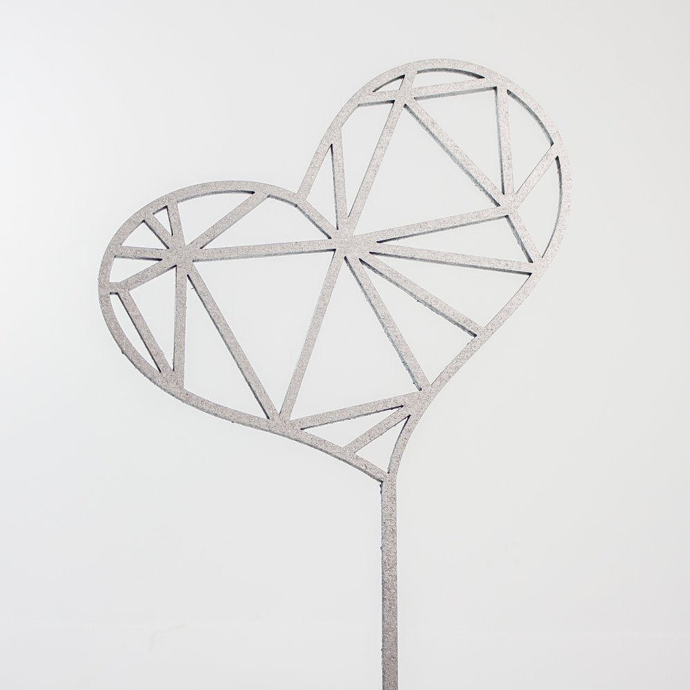 Geometric Heart Cake Topper by LeeMo Designs in Bend, Oregon