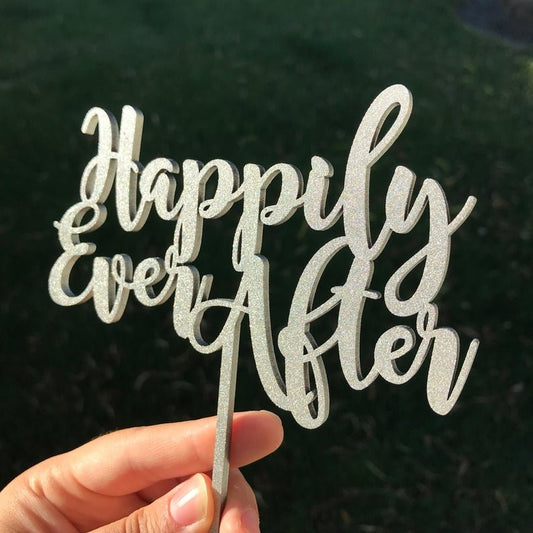 Happily Ever After Cake Topper by LeeMo Designs in Bend, Oregon