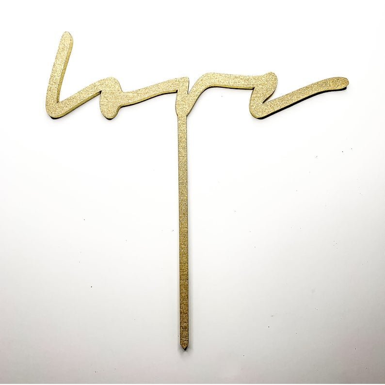 Love Cake Topper by LeeMo Designs in Bend, Oregon
