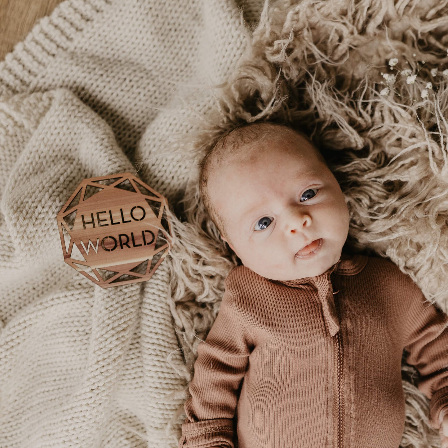 Newborn Announcement Sign - Hello World - LeeMo Designs