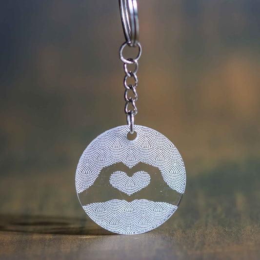 Peace & Love Acrylic Keychains - Clear Acrylic - pray for ukraine - by LeeMo Designs in Bend, Oregon