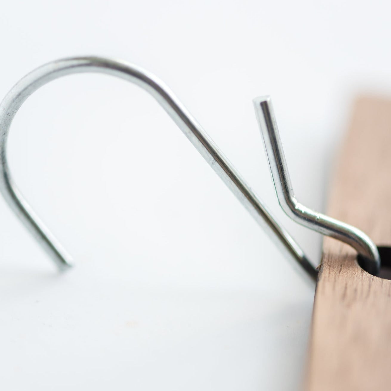 Hooked Labels for Storage Bin Organization - Walnut Wood Hook Detail - by LeeMo Designs in Bend, Oregon