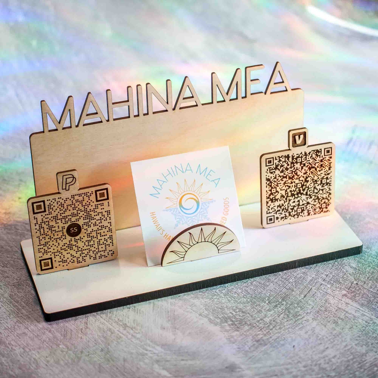 Personalized QR Code Sign - Mahina Mea - by LeeMo Designs in Bend Oregon