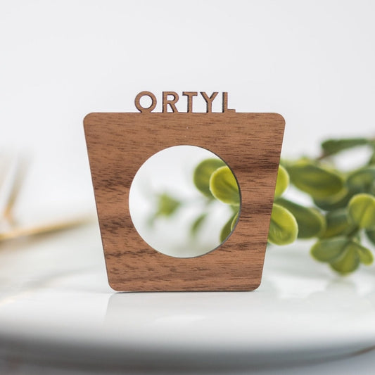Napkin Rings Personalized - laser cut walnut wood - by LeeMo Designs in Bend, Oregon