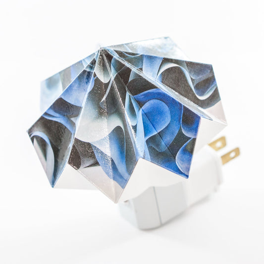 Origami Night Light: Segregation Of Smoke By Artist Lisa Marie Sipe in collaboration with LeeMo Designs in Bend, Oregon