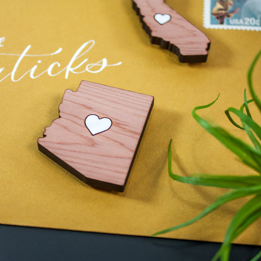 Decorative Refrigerator Magnets - Wood Magnets arizona Cedar Wood by LeeMo Designs in Bend, Oregon