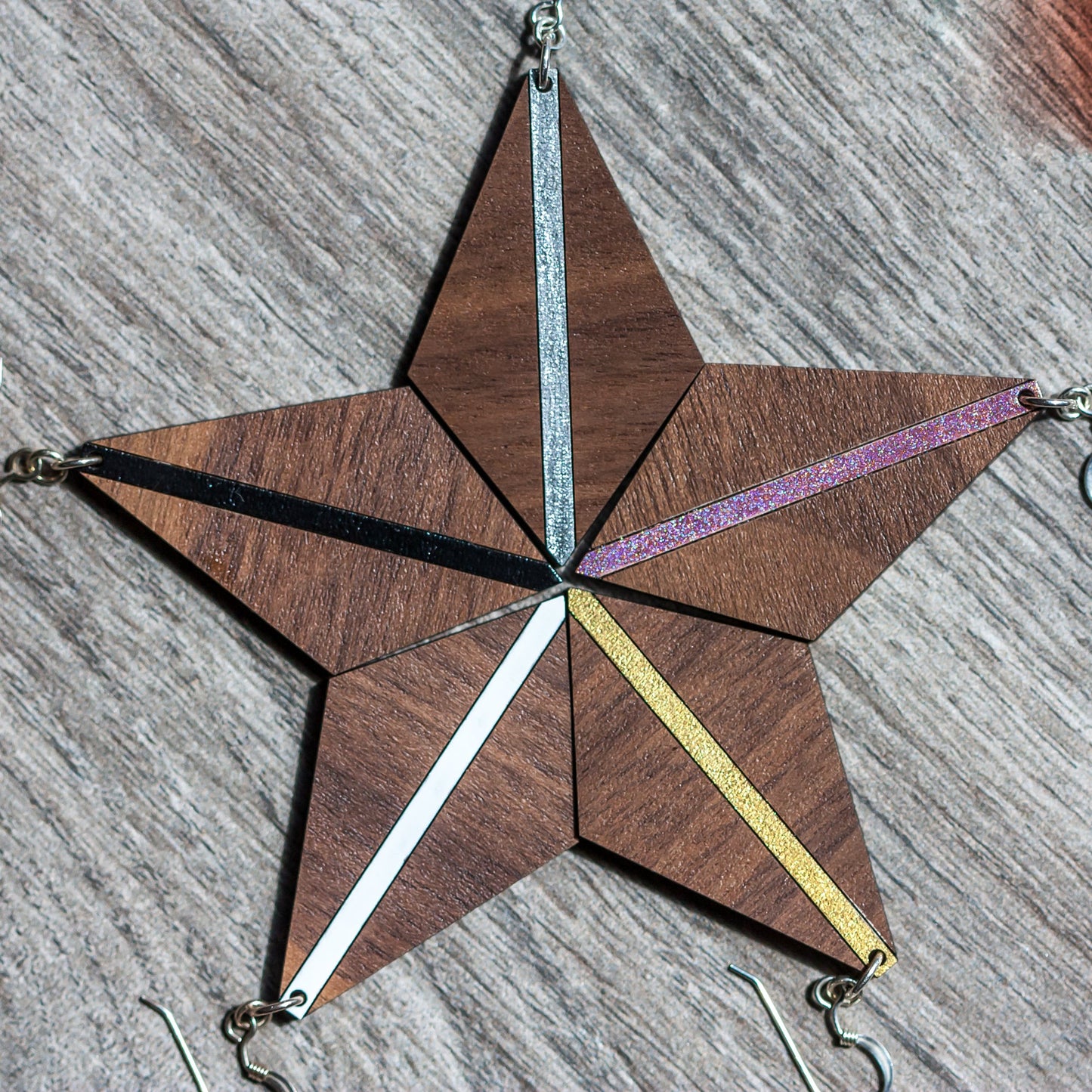 Wood Earrings - Vertical Stripe - LeeMo Designs