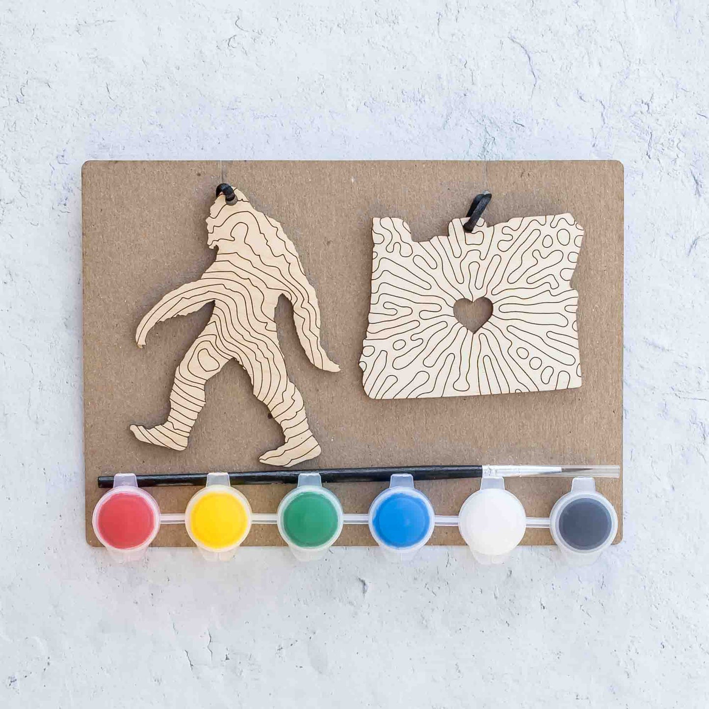 Wooden Ornament Paint Kits: Sasquatch Oregon (DIY Kit) - LeeMo Designs