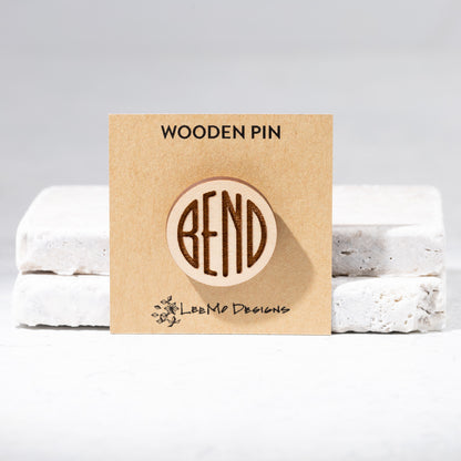 Wooden Pin - Bend Logo