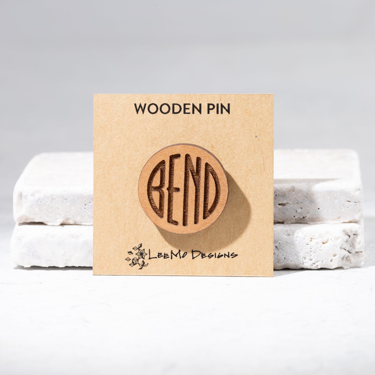 Wooden Pin - Bend Logo