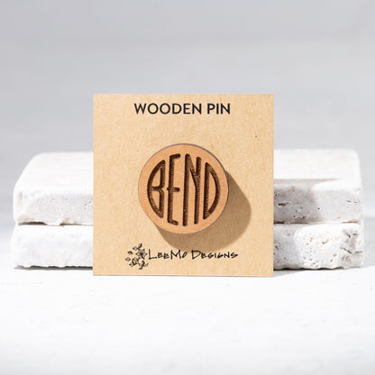 Wooden Pin - Bend Logo