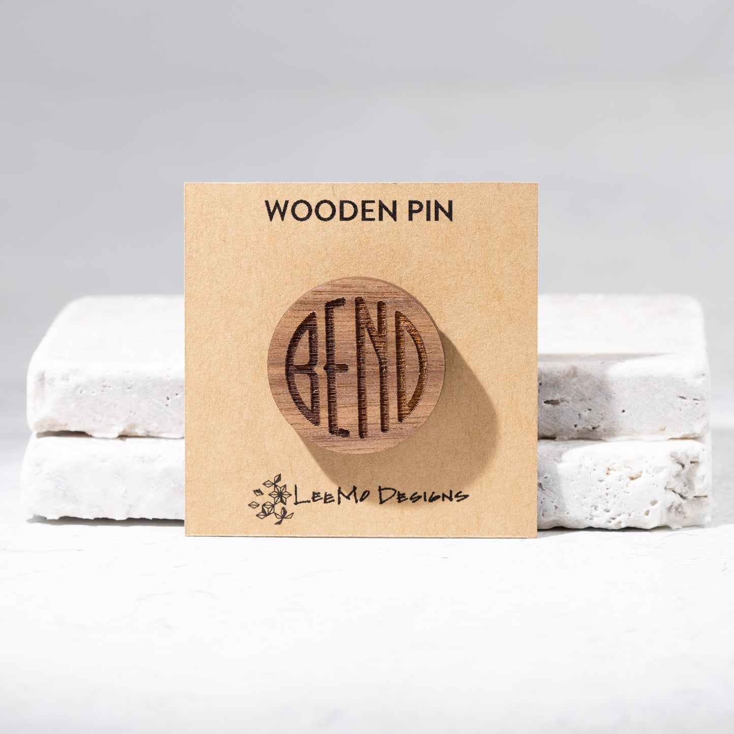 Wooden Pin - Bend Logo