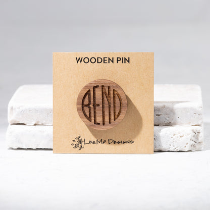 Wooden Pin - Bend Logo