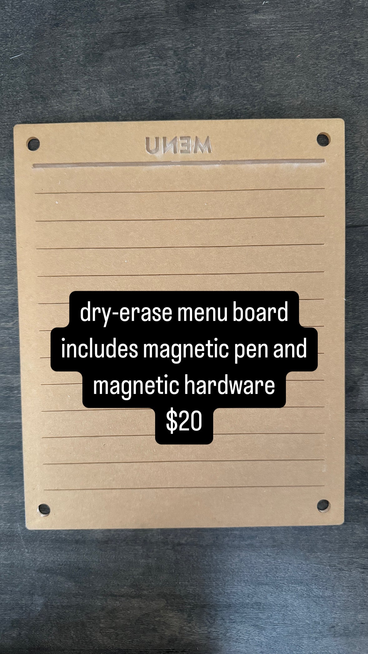 SECONDS: "MENU" Magnetic Fridge Board