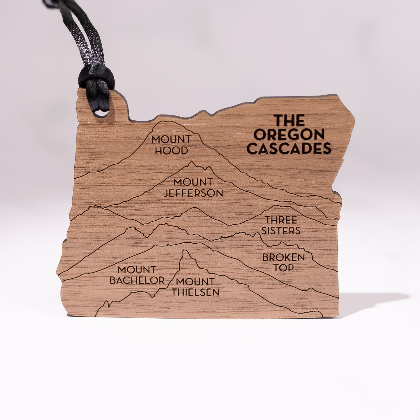 State Christmas Ornaments: Oregon Cascade Mountains (Clean Font)