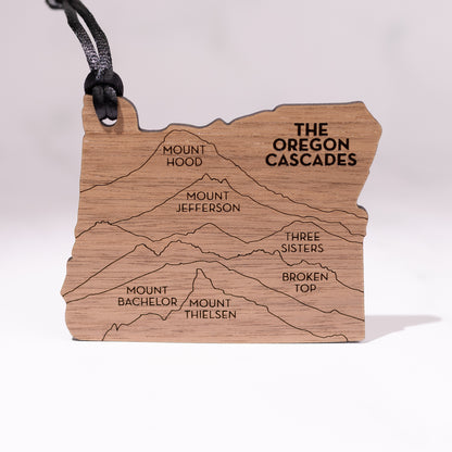 State Christmas Ornaments: Oregon Cascade Mountains (Clean Font)