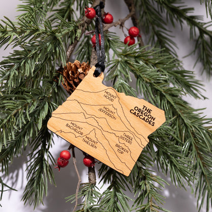 State Christmas Ornaments: Oregon Cascade Mountains (Clean Font)