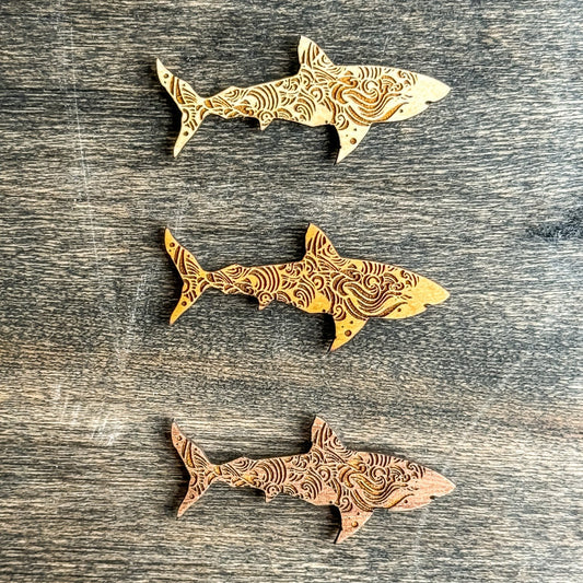 Shark Magnets: Patterned Shark Silhouette