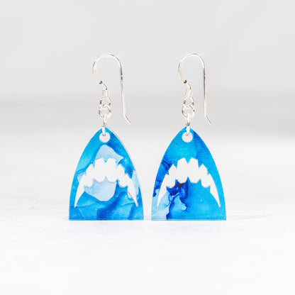 Acrylic Earrings - Alcohol Ink Shark Jaws