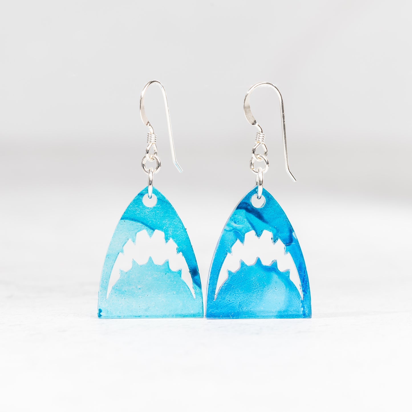 Acrylic Earrings - Alcohol Ink Shark Jaws