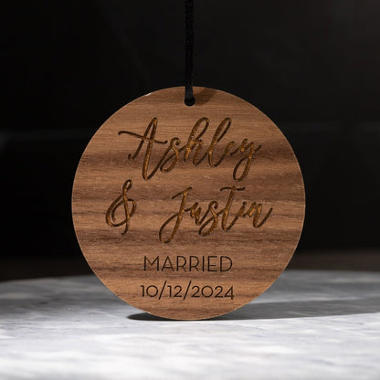 Custom Wood Ornaments: Married Date