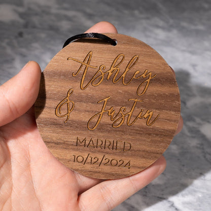 Custom Wood Ornaments: Married Date