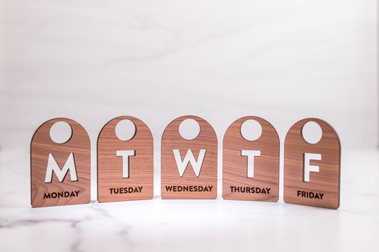 Closet Tags - Days of The Week